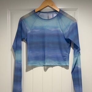Beyond Yoga Blue Gradient Long Sleeve Swim Coverup